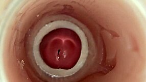Camera inside my deep pussy captures huge sperm ejaculation in pov facial.