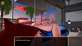 Redhead rides big cock in cowgirl at new family home