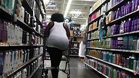 Hidden shots of stacked ebony bbw with huge ass