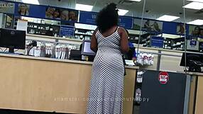 Hidden shots of stacked ebony bbw with huge ass