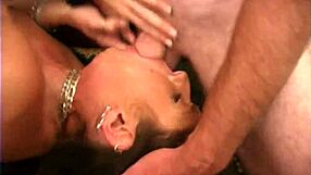 My wife in a blowbang sucking cocks.