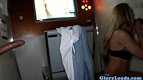 I got my big tits sucked at the gloryhole, then drilled doggystyle... oops