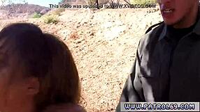 Asian teen in uniform gets outdoor police gangbang