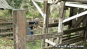 Horny Latino gays making hot sex outside 😏