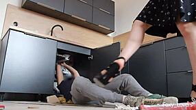 Wife Cheats On Husband With Plumber In Kitchen Cowgirl Fuck