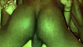 Latina transsexual in crossdressing outfit fucks with big cock and dildo