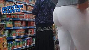 huge cameltoes and tits tease in tight leggings and thongs