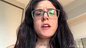 Curvy Gym Babe Rides Cock Barefoot, Oiled Up in POV Workout Session