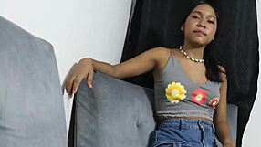 Pov of a beautiful brunette Colombian stepsister asking her brother to take her virginity in rough sex