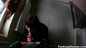 Fucking glasses not shy on stairway rina teen