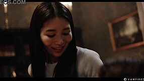 Japanese babe rikako meets nerdy leana in vampire story