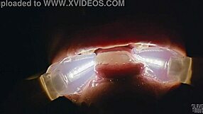 Deranged filth loving girl rebel rhyder gets frozen cum bukkake - filmed with probe lens