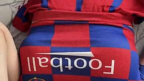 Hot Cheerleader With Big Ass Fucks Two Cocks