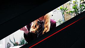 Collared british teen gets dominated in kitchen