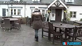 Bree Branning flashes pussy and pisses outdoors for UK flashers