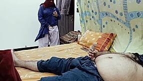 desi school girl watches her stepfather and shares a moment