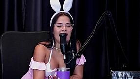 Morena safada shows blowjob, tits, and pussy after talking about spit discomfort - alice vasconcelos on sheer red easter special. Watch the full scene.