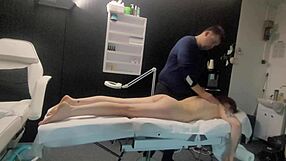 Lady comes for massage, but masseur fucks her face and pussy instead