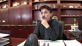 Slutty step daughter seduces older man with round ass