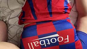 Hot Cheerleader With Big Ass Fucks Two Cocks