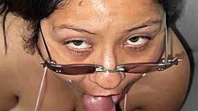 Fat bbw Kitty in bikini shows big tits and swallows cum