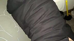 The couple got caught anal fucking in the public restroom but decided to keep going anyway.