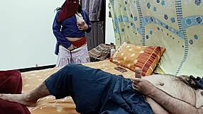 desi school girl watches her stepfather and shares a moment