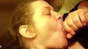 Lisa sucks dick wetly with handjob while blonde exhibitionist shows big tits