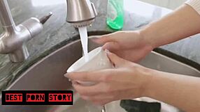 Step mom gets caught masturbating by step son, sparking taboo fun