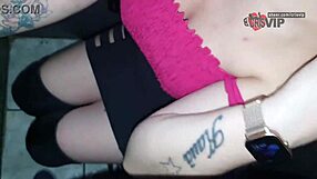 Feeling humiliated swallowing cum and kissing the cuckold at the gloryhole