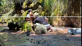 Amateur Couple Records Doggystyle Fuck with Stepmother in River