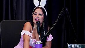 Morena safada shows blowjob, tits, and pussy after talking about spit discomfort - alice vasconcelos on sheer red easter special. Watch the full scene.