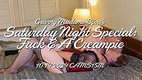 סבתא ביז'ו מגיעה לאורגזמה עזה בזיון קרימפיי