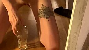 Naughty Girl Plays With Wet Pussy And Drinks Pee