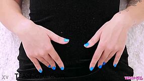 Sweet Teen Blonde Teased In Casting Photoshoot With Mommy Massage On Sofa