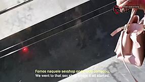 Feeling humiliated swallowing cum and kissing the cuckold at the gloryhole