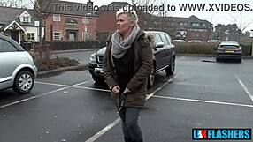 Bree Branning flashes pussy and pisses outdoors for UK flashers