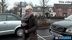 Bree Branning flashes pussy and pisses outdoors for UK flashers