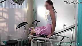 Patient has a hard orgasm during the doctor's gyno exam at the hospital