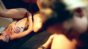 Quartet Watching Horror Movie Turns into Orgy Fuck