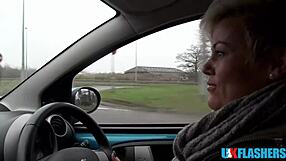 Bree Branning flashes pussy and pisses outdoors for UK flashers