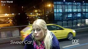 Czech blonde's pov blowjob with ball licking