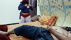 desi school girl watches her stepfather and shares a moment