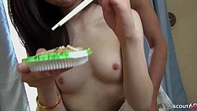 Petite Japanese Teen 18+ Seduces Older Guy For Rough Defloration Sex In Doggy.