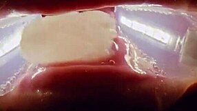 Deranged filth loving girl rebel rhyder gets frozen cum bukkake - filmed with probe lens