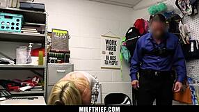 officer puts the milf for interrogation when he catches her shoplifting - milfthief