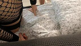 sexy babe with big boobs in sexy lingerie all oiled up for voyeur eyes