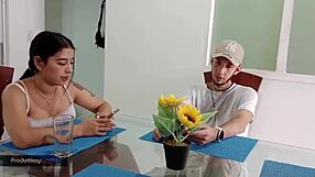 My stepsister gets curious about shaved pussy and squirting orgasm