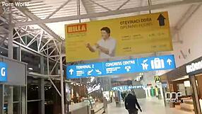 Czech blonde's pov blowjob with ball licking