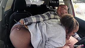 German half african teen lia amalia with small tits gets picked up for no condom fuck by old guy in car